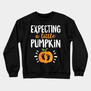 Expecting A Little Pumpkin Funny Halloween Pregnancy Announcement Crewneck Sweatshirt